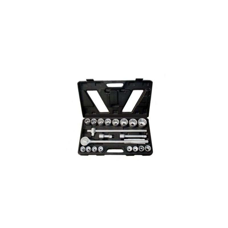 Chiavi a bussola/a cricco serie 21 pezzi cromo vanadio 3/4" Deluxe in valigetta
