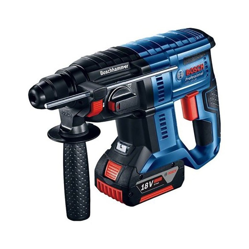 Martello perforatore a batteria con attacco SDS plus BOSCH GBH 18V-21, con 2 batterie da 4,0 Ah al litio