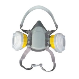 Semi-Maschera riutilizzabile/Respiratore protettivo c/2 filtri removibili attacco a baionetta