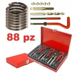 Kit riparazione ripristino filetti/filettature/elicoidi maschi 88 pz c/valigetta metallo