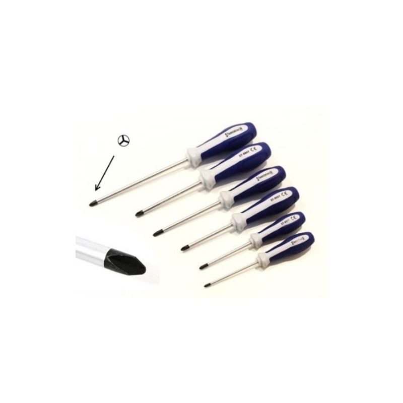Set cacciaviti/giraviti calamitati taglio a Y/tre punte/triwing/trigram 6 pezzi cromo vanadio