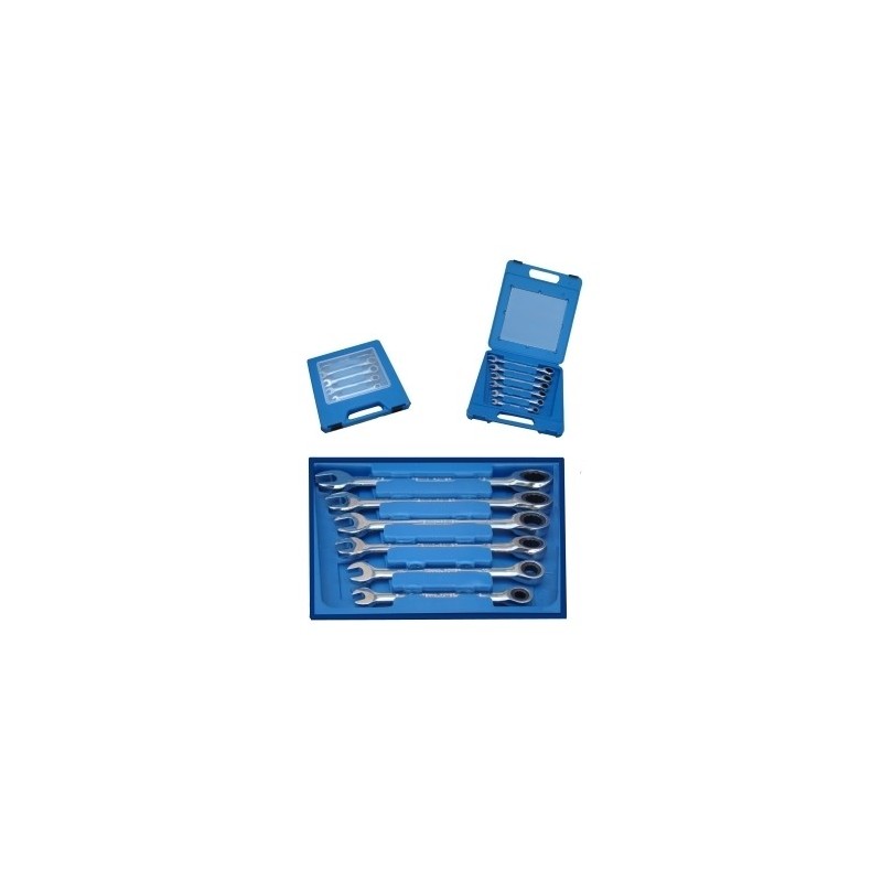Chiavi combinate a cricchetto set 6 pz in valigetta plastica