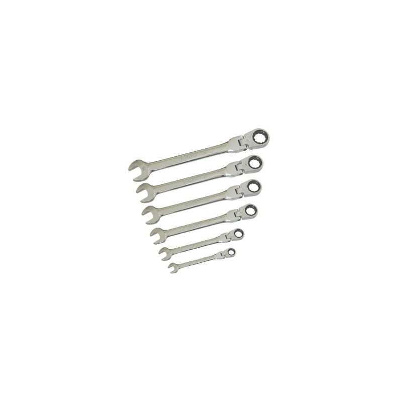 Chiavi combinate a cricchetto con snodo/snodabili set 6 pz