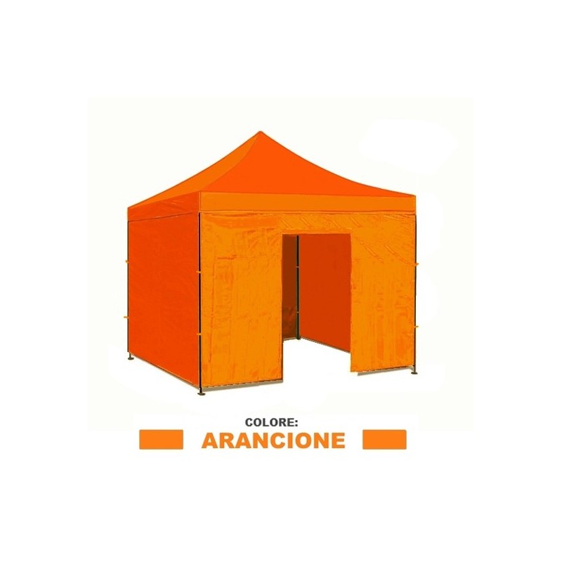 Teli/Parete/Copertura laterale per gazebo pieghevole impermeabile 3x3m Arancione - Mod. Loop