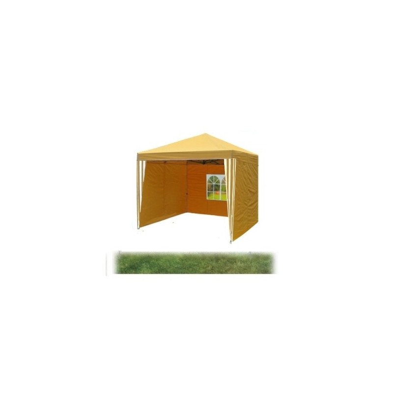 Gazebo pieghevole impermeabile in alluminio 3x3m con teli laterali/copertura Giallo Ocra