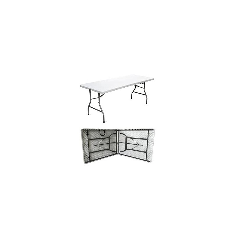 Tavolo/Tavola/Tavolino/Banco pieghevole a valigetta piano in plastica HDPE perfetto per Picnic Giardino Campeggio Feste Fiera Sagre Terrazza Bar Pub 122x60x74cm