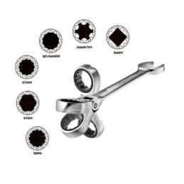 Chiavi combinate a cricchetto con snodo/snodabili set 13 pz 8-32mm in valigetta alluminio