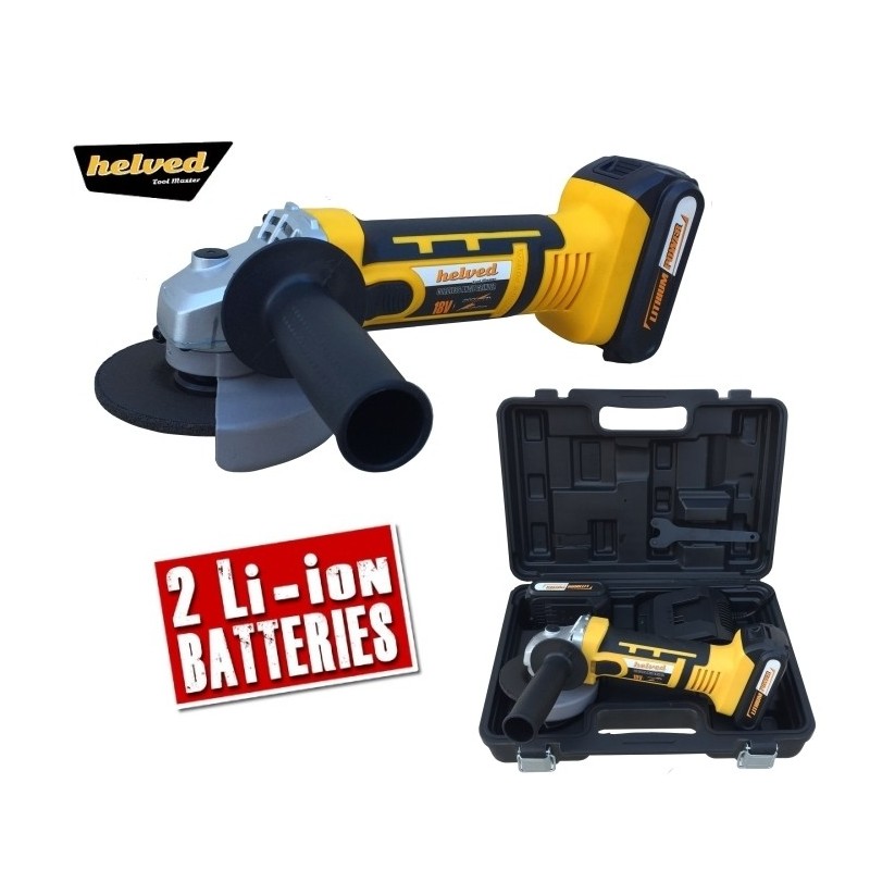 Smerigliatrice angolare/Flex 115mm a batteria 18V Litio c/batteria di riserva Helved Tool Master - EG10429