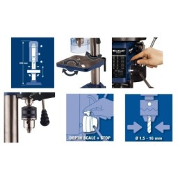 Trapano a colonna 500W mandrino 16mm 9 speed c/protezione mandrino Einhell - BT-BD 501