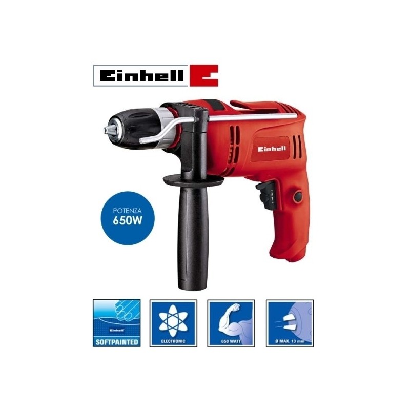 Trapano elettrico a percussione 650W autoserrante 13mm Einhell - TC-ID 650 E
