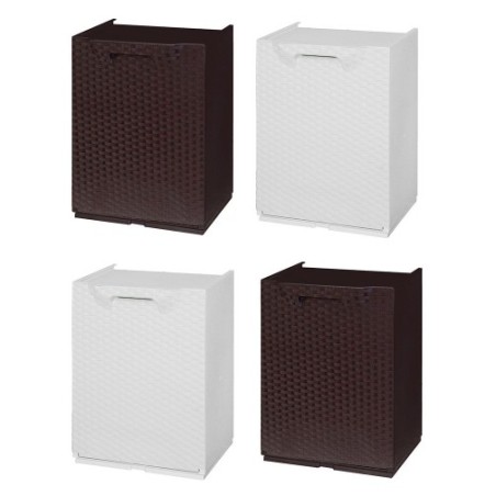 Pattumiera/Cassonetto/Contenitore multiuso 4 moduli componibili per Raccolta Differenziata Linea Polyrattan