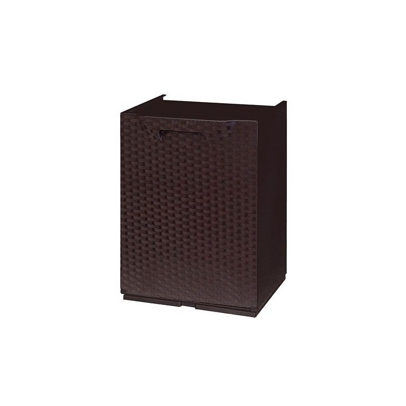 Pattumiera/Cassonetto/Contenitore multiuso modulo componibile per Raccolta Differenziata Linea Polyrattan - Marrone