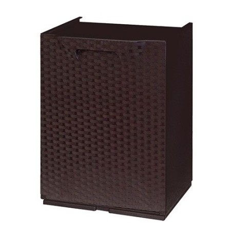 Pattumiera/Cassonetto/Contenitore multiuso modulo componibile per Raccolta Differenziata Linea Polyrattan - Marrone