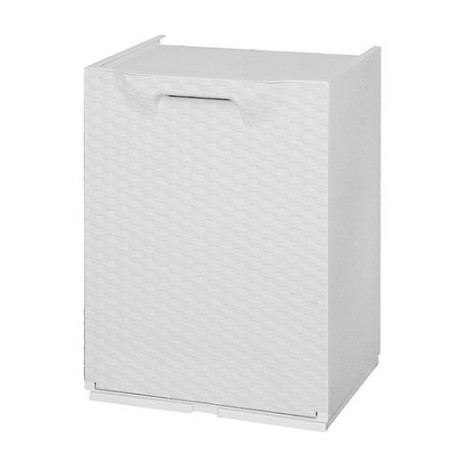 Pattumiera/Cassonetto/Contenitore multiuso modulo componibile per Raccolta Differenziata Linea Polyrattan - Bianco