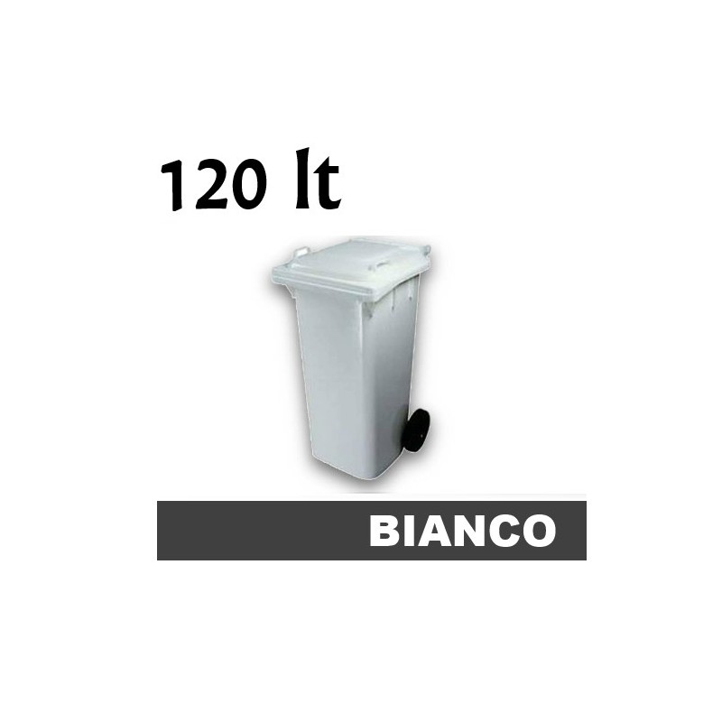 Cassonetto/Pattumiera/Contenitore/Bidone per raccolta rifiuti uso esterno 120lt Bianco