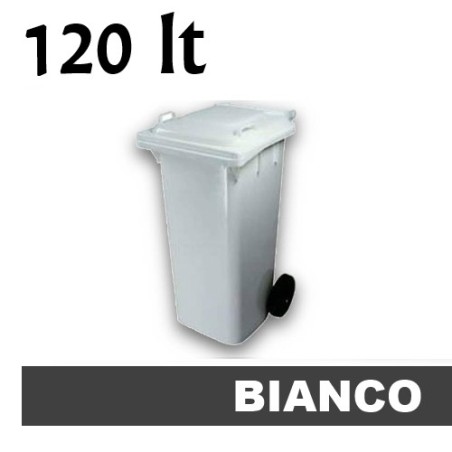 Cassonetto/Pattumiera/Contenitore/Bidone per raccolta rifiuti uso esterno 120lt Bianco