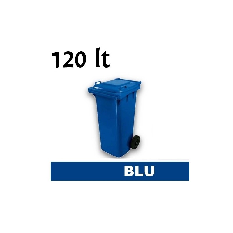 Cassonetto/Pattumiera/Contenitore/Bidone per raccolta rifiuti uso esterno 120lt Blu