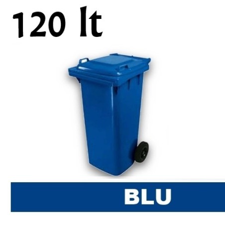Cassonetto/Pattumiera/Contenitore/Bidone per raccolta rifiuti uso esterno 120lt Blu