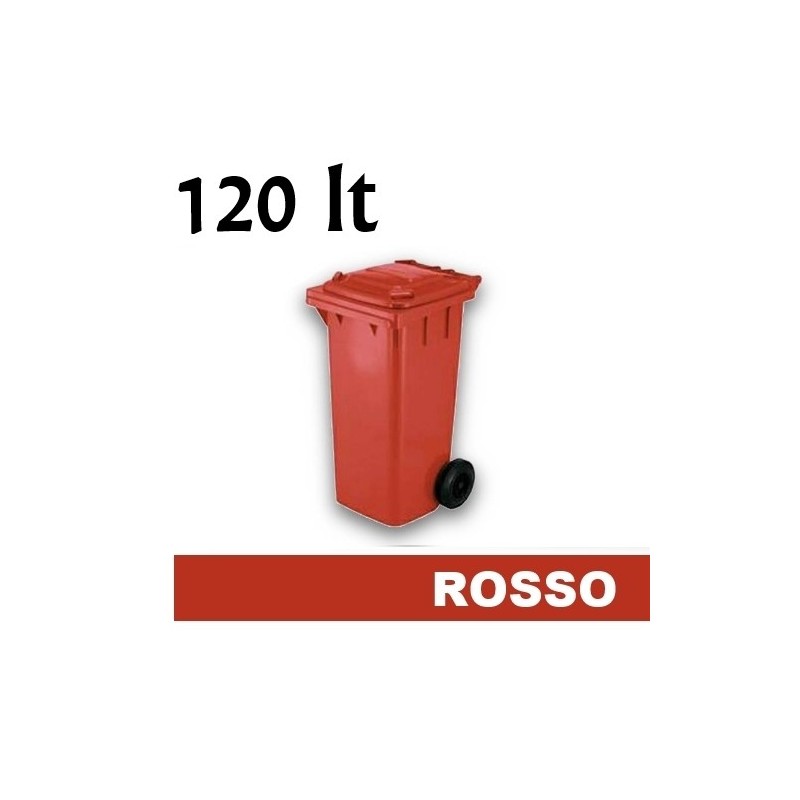 Cassonetto/Pattumiera/Contenitore/Bidone per raccolta rifiuti uso esterno 120lt Rosso
