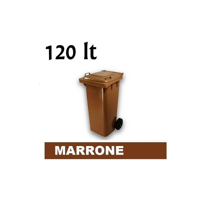 Cassonetto/Pattumiera/Contenitore/Bidone per raccolta rifiuti uso esterno 120lt Marrone