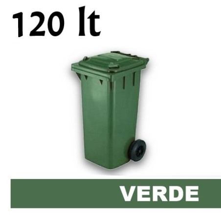 Cassonetto/Pattumiera/Contenitore/Bidone per raccolta rifiuti uso esterno 120lt Verde