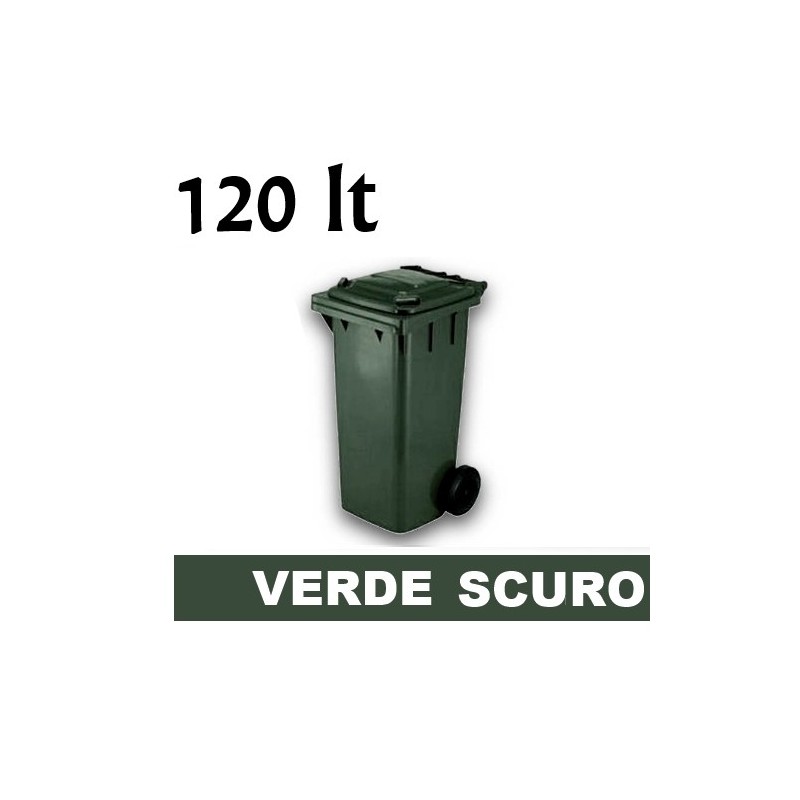 Cassonetto/Pattumiera/Contenitore/Bidone per raccolta rifiuti uso esterno 120lt Verde scuro