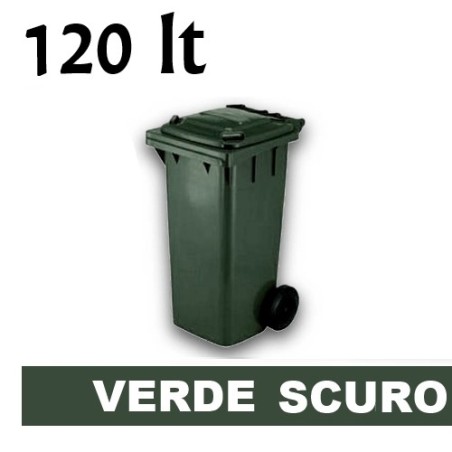 Cassonetto/Pattumiera/Contenitore/Bidone per raccolta rifiuti uso esterno 120lt Verde scuro