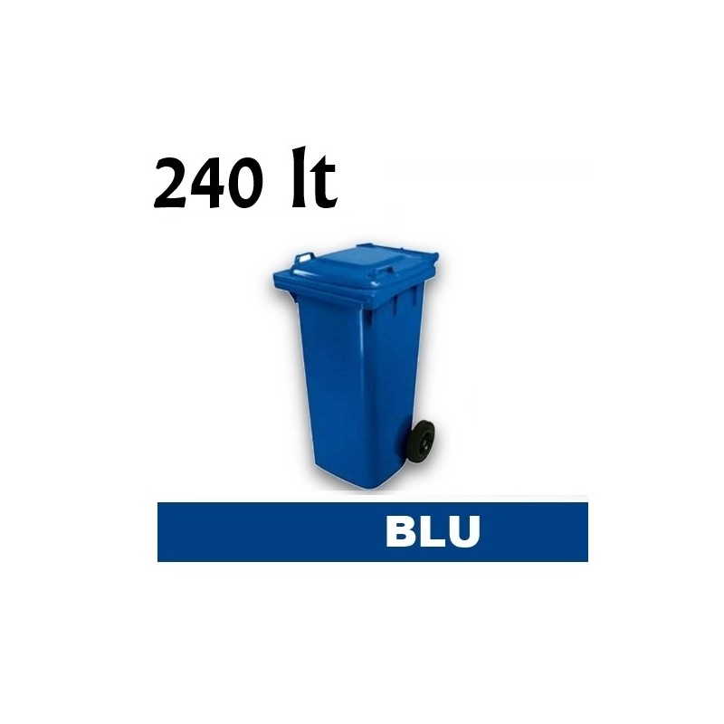 Cassonetto/Pattumiera/Contenitore/Bidone per raccolta rifiuti uso esterno 240lt Blu