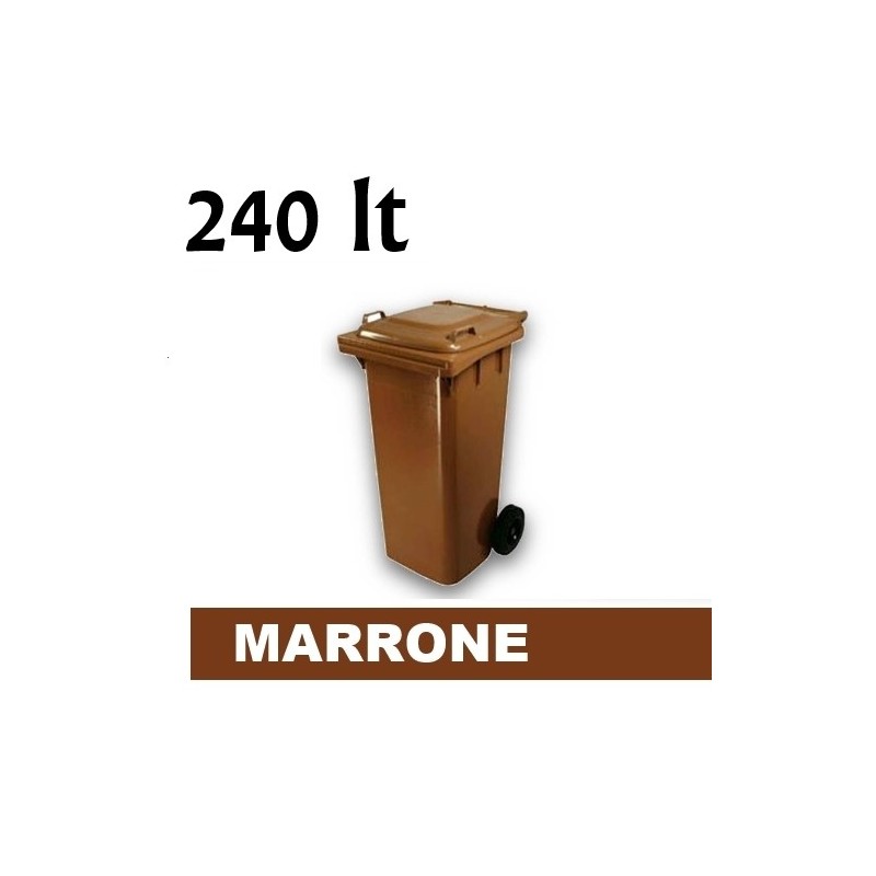 Cassonetto/Pattumiera/Contenitore/Bidone per raccolta rifiuti uso esterno 240lt Marrone