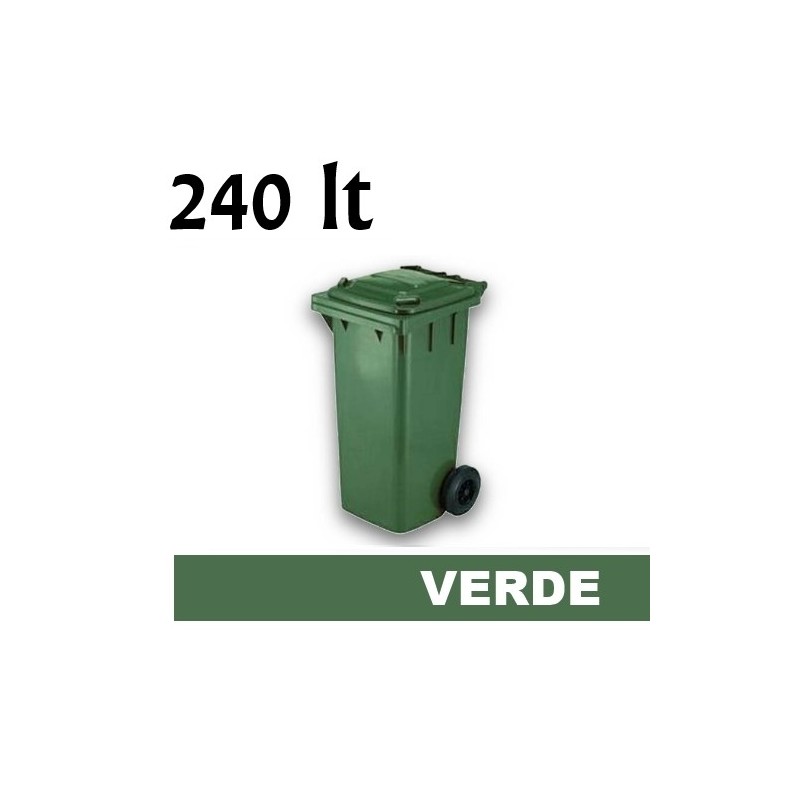 Cassonetto/Pattumiera/Contenitore/Bidone per raccolta rifiuti uso esterno 240lt Verde