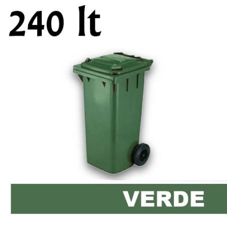 Cassonetto/Pattumiera/Contenitore/Bidone per raccolta rifiuti uso esterno 240lt Verde