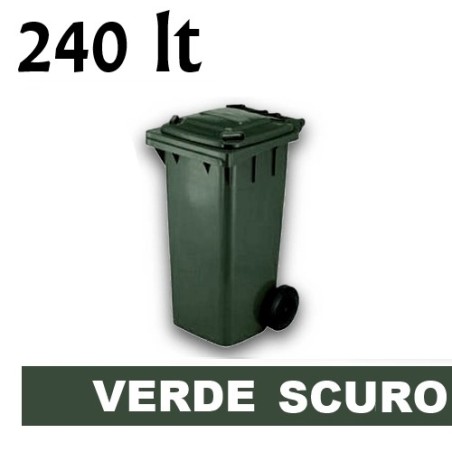 Cassonetto/Pattumiera/Contenitore/Bidone per raccolta rifiuti uso esterno 240lt Verde scuro