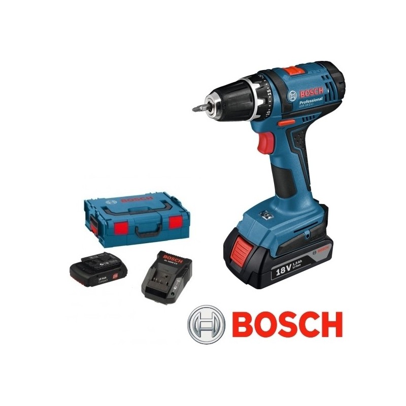 Trapano avvitatore a batteria 18V Litio c/batteria di riserva + L-BOXX Bosch Professional - GSR 18-2-Li