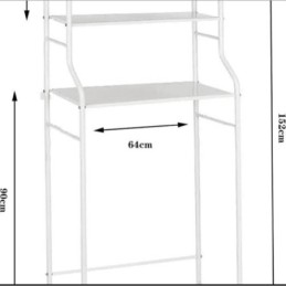 Scaffale / Mensola / Mobile Bagno  3 Ripiani  Bianco Salvaspazio 155x65x25 cm