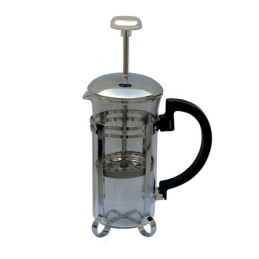 Lattiera/Tisaniera/Bollitore Caffè/Cappuccino con monta crema vetro termico e acciaio inox 300ml