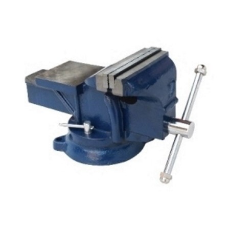 Morsa da banco in ghisa con ganasce in acciaio base girevole 150mm