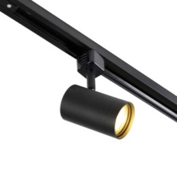 Sistema binario a 10 faretti  50W GU10 in alluminio nero 500 cm