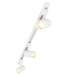 Sistema binario a 3 Faretti  50W GU10 in alluminio bianco 100 cm