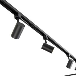 Sistema binario a 10 faretti  50W GU10 in alluminio nero 500 cm