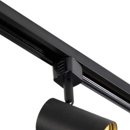 Sistema binario a 10 faretti  50W GU10 in alluminio nero 500 cm