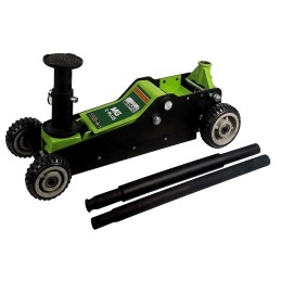 Cric/Sollevatore/Martinetto idraulico a carrello 5T/5000Kg Professionale Officina Profilo Extrabasso con Ruote Maggiorate per Terreni Sconnessi e Sterrato - Per Auto SUV Pick Up e Furgoni